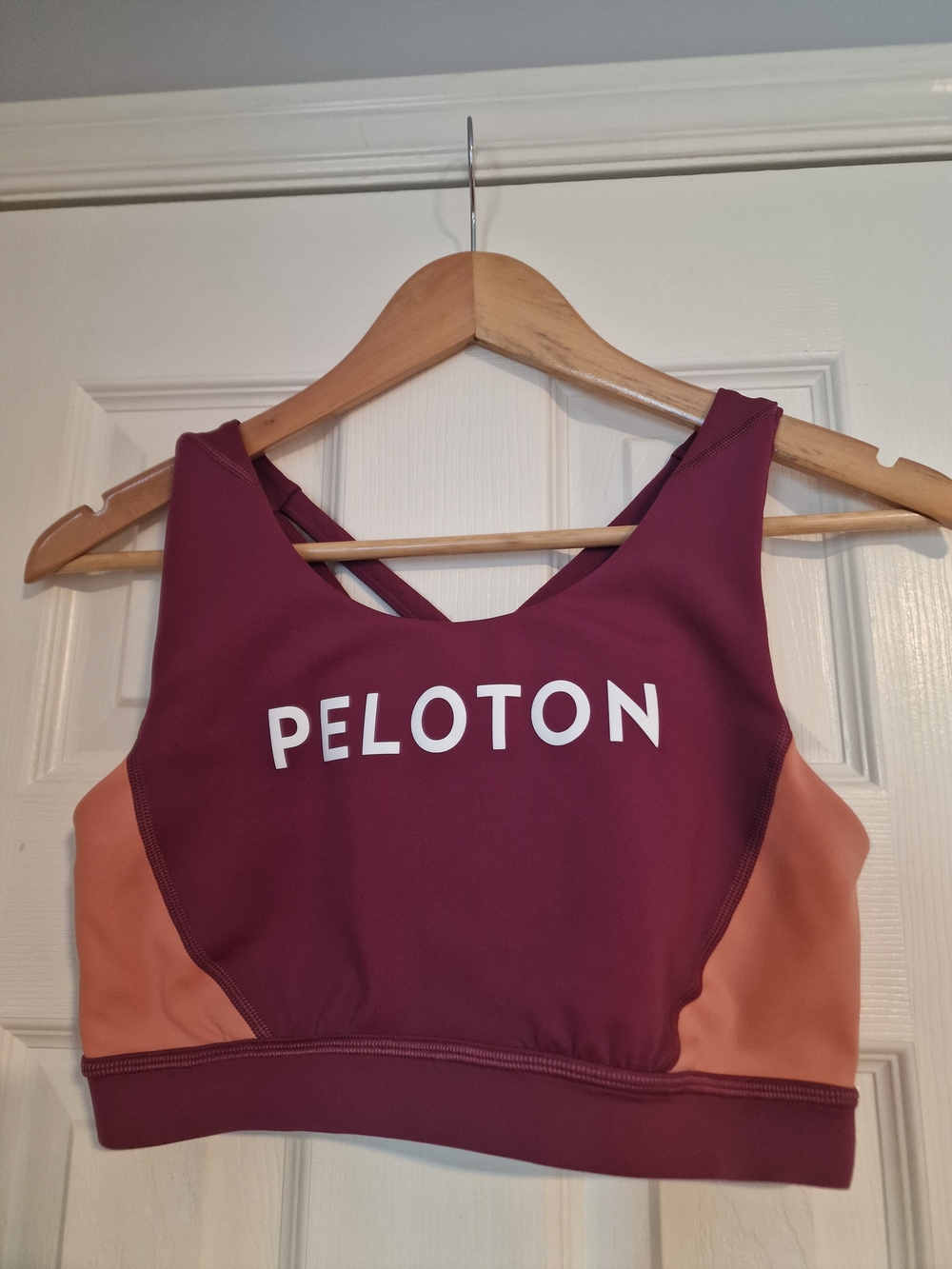 Peloton Burgundy & Peach Sports Bra